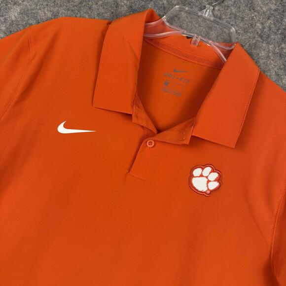 Nike Men’s Clemson Tigers On-Field Polo Shirt Orange White Purple Large EUC 575 - Picture 1 of 8